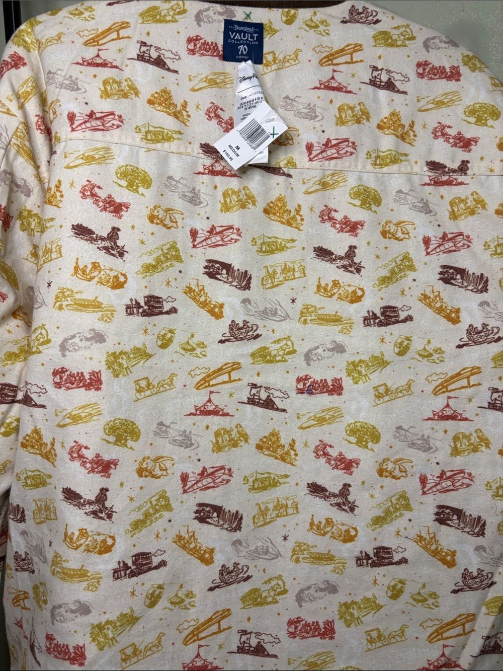Disney Vault Collection 70 Reversible Patch Jacket Blue Tan Patterned Men's M - Picture 15 of 16